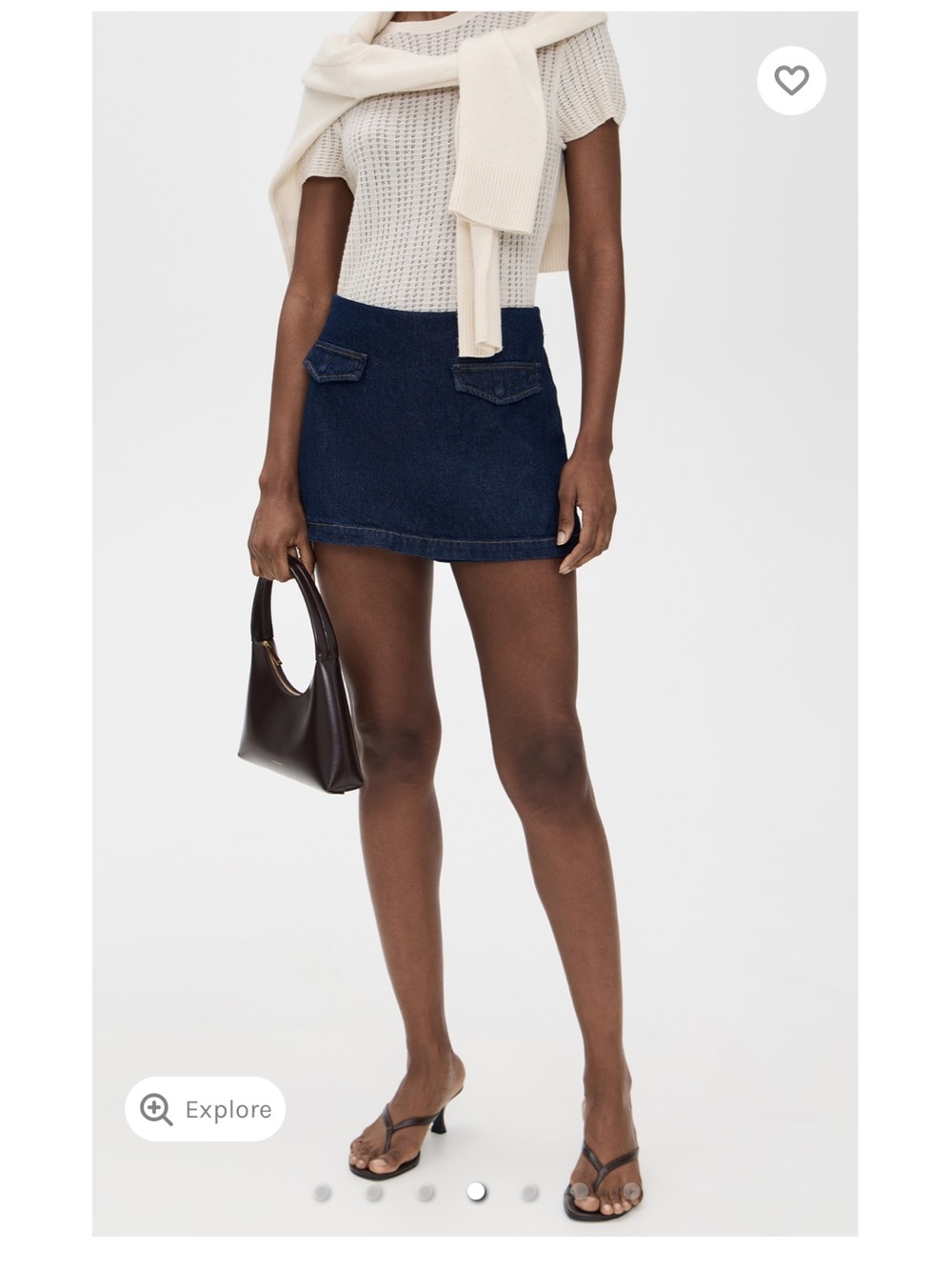 Reformation Navy Blue Denim Mini Skirt
